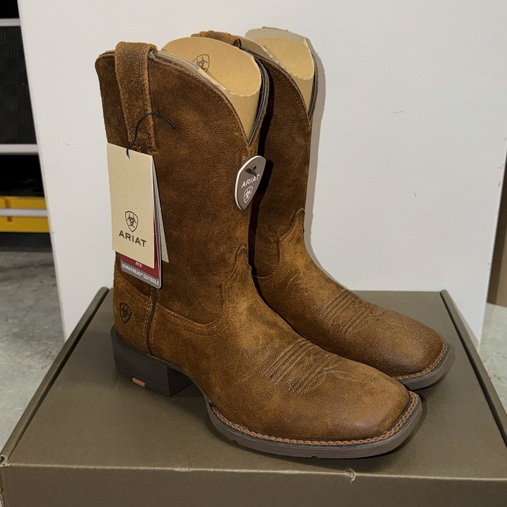 Ariat Sport Big Country Mens Size US 8 Western Boots Brown Roughout 10064001 NEW